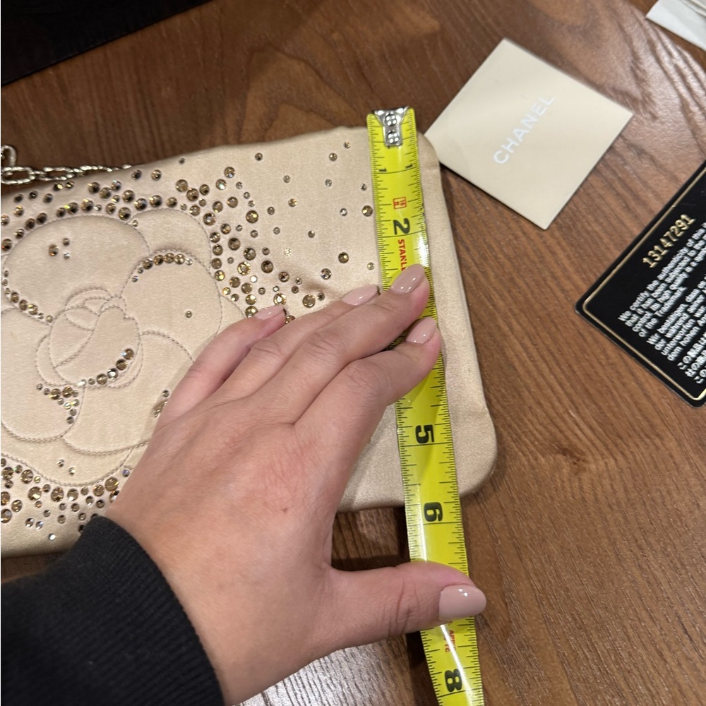 CHANEL Beige Floral Embellished Clutch - Picture 10 of 12